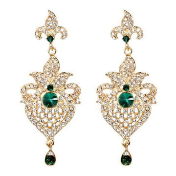 Vintage Fashion Full Crystal Long Dangle Earrings For Women - The Jewellery Supermarket